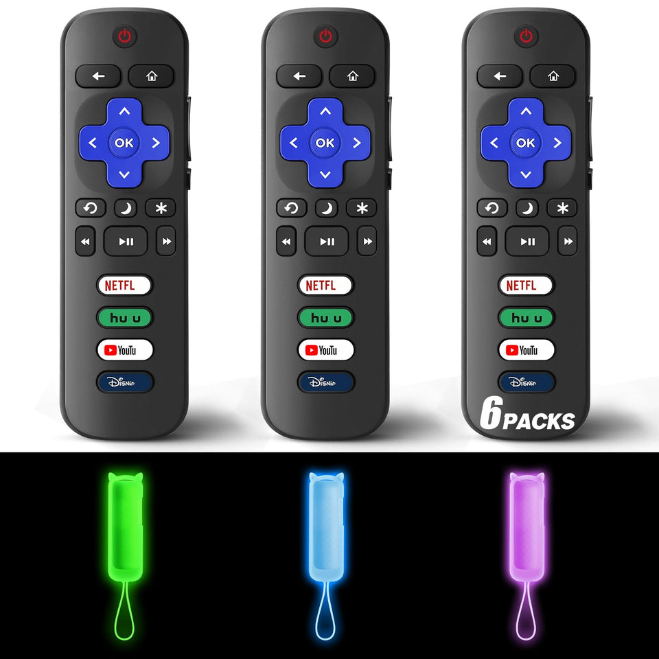 Wevove Roku remote pack with three remotes and color-coded grips for easy setup and backups