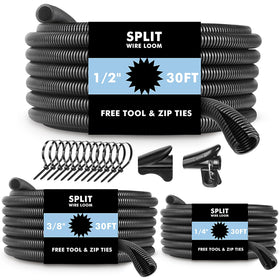 wevsuipo flame retardant split wire loom open for organized automotive wiring