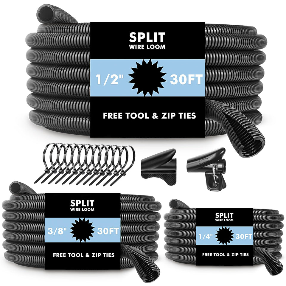 wevsuipo flame retardant split wire loom open for organized automotive wiring