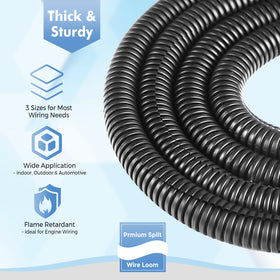 wevsuipo heat resistant wire loom engine bay protection