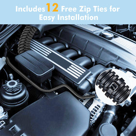 Wevsuipo wire loom under hood application keeps engine bay tidy and protected.