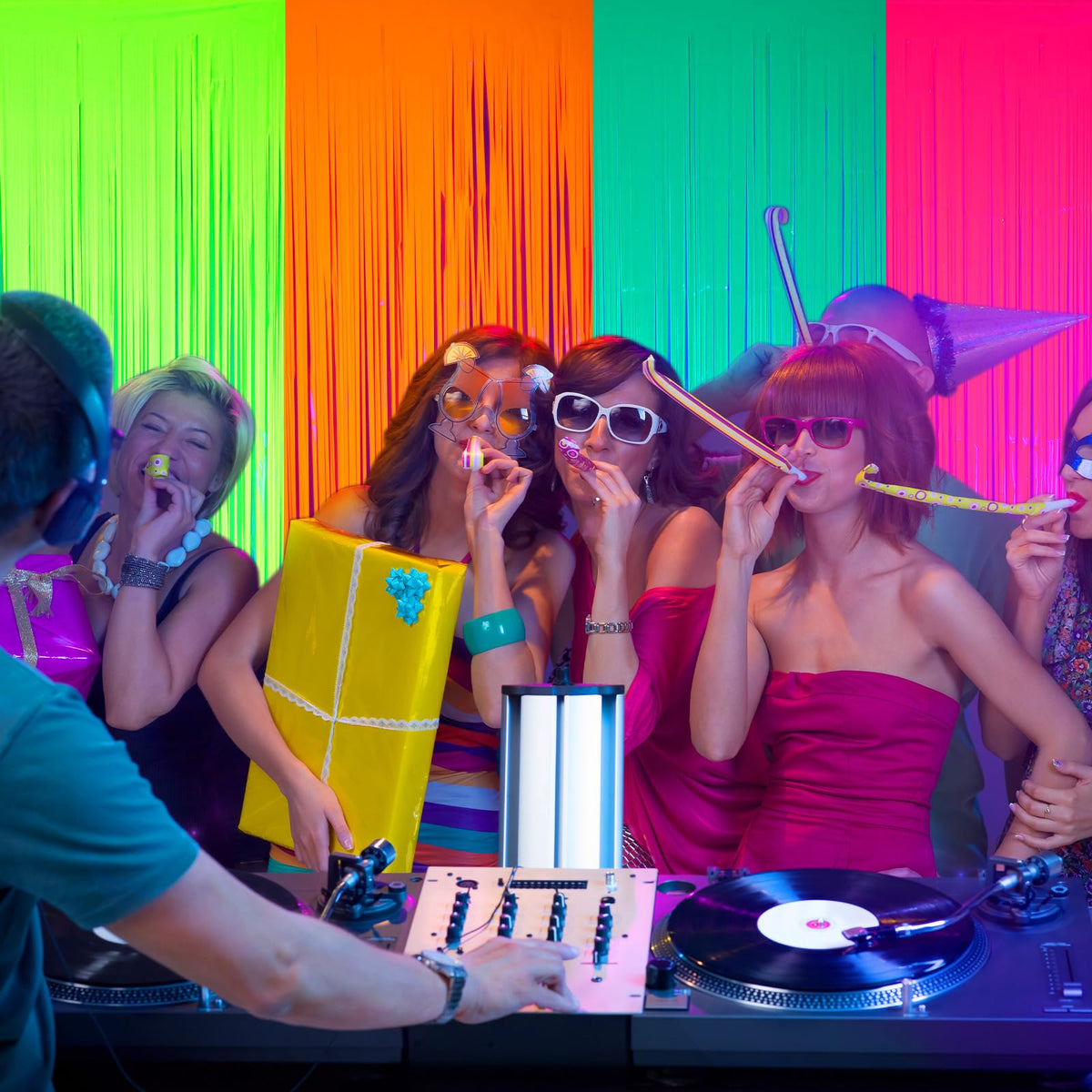 Weysat glow in the dark orange fringe curtain adds lively energy