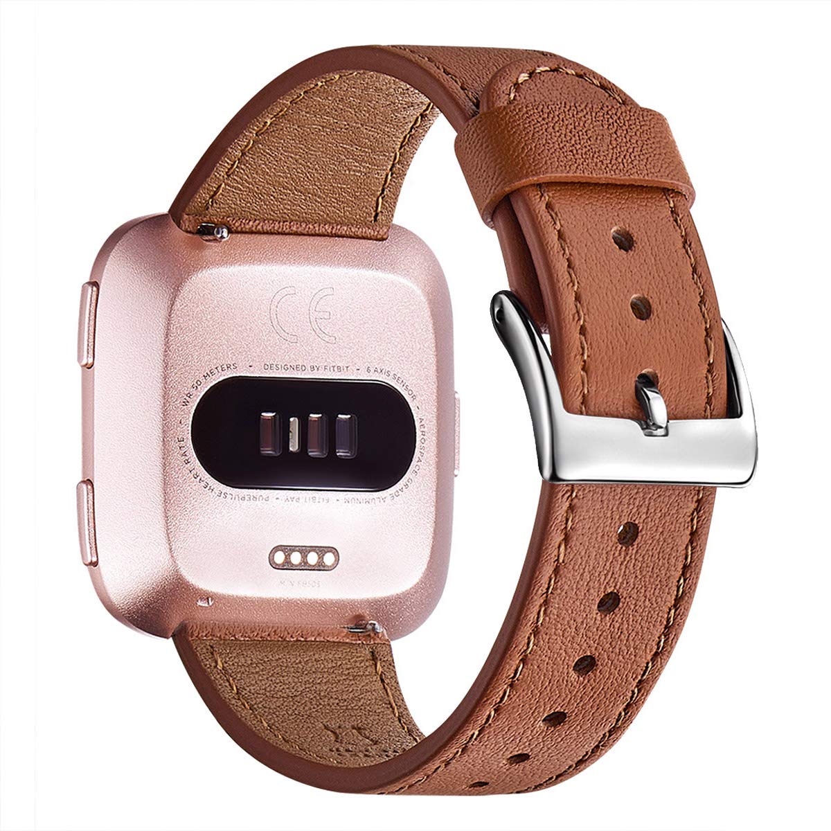 WFEAGL front packaging showing brown leather strap and included protector for polished presentation