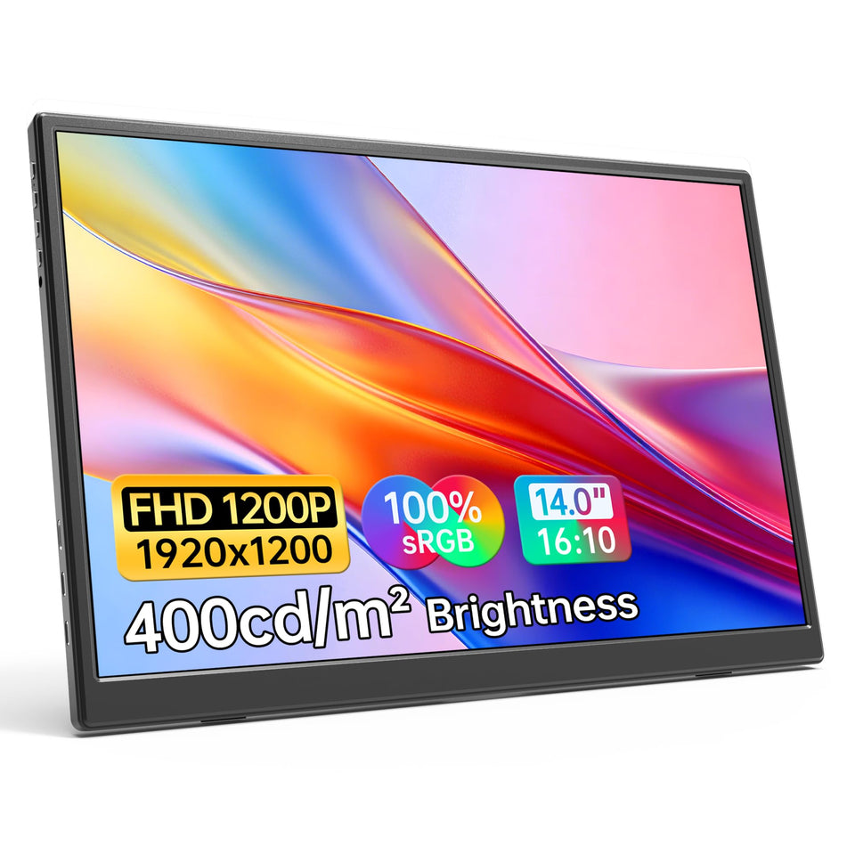 WGK front view of 14-inch monitor showing crisp FHD+ display and colors