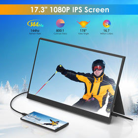 WGK portable monitor with USB-C and mini HDMI for compatibility