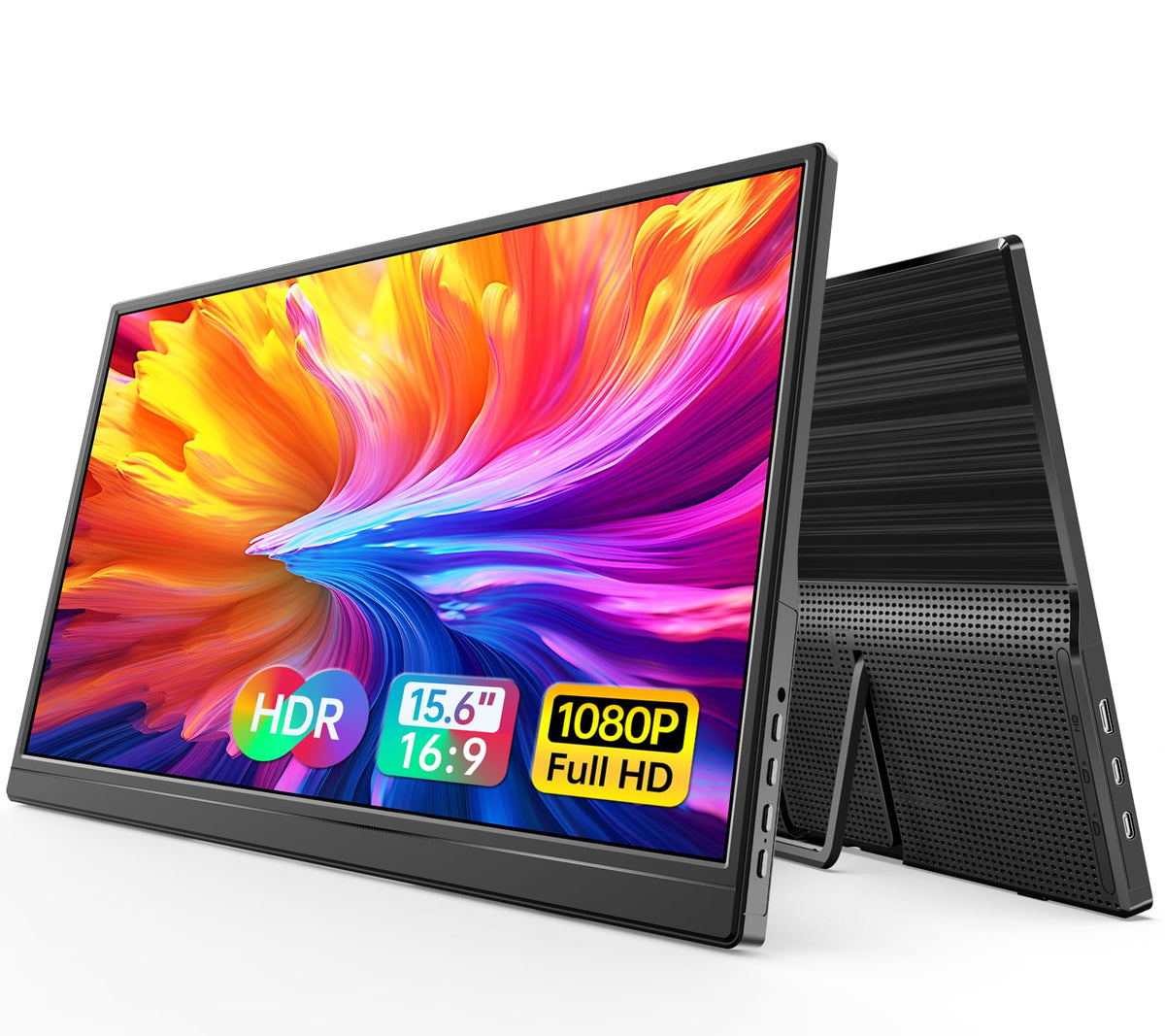 WGK front view showing display, clear FHD image and travel-ready benefit