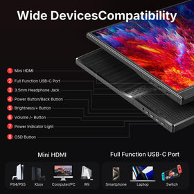 WGK linked to a game console with Mini HDMI for low-latency gameplay
