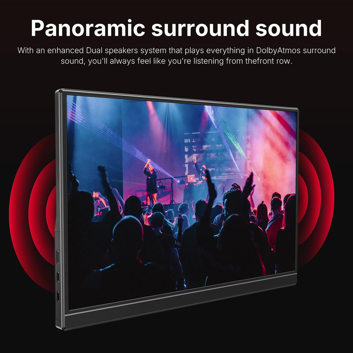 WGK close of speakers and ports showing integrated audio convenience