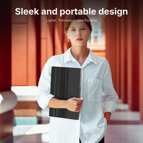 WGK attached to a VESA arm for stable, ergonomic desk mounting