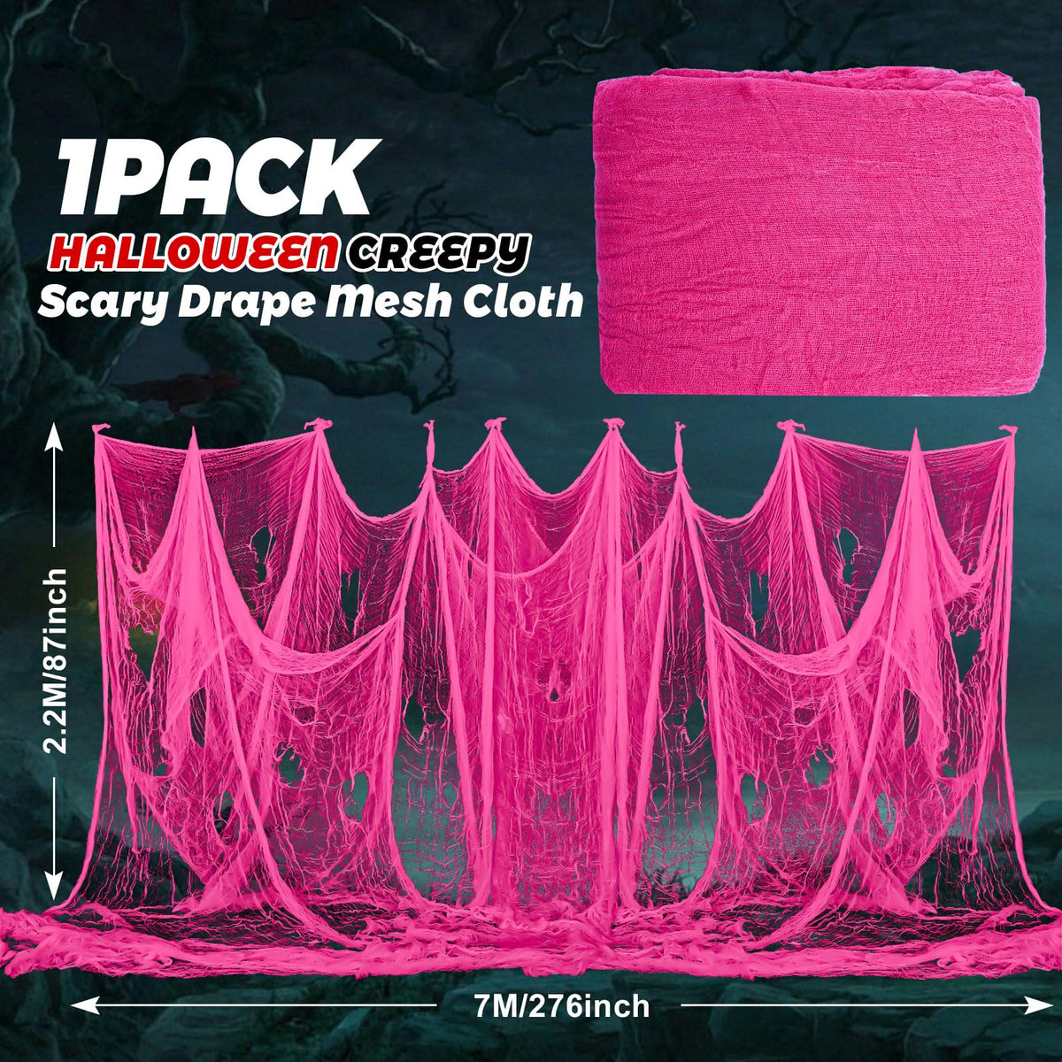 Whaline close-up of pink gauze texture showing breathable polyester weave for easy draping