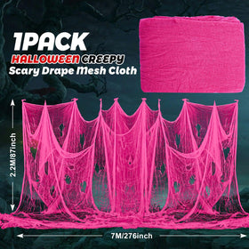 Whaline close-up of pink gauze texture showing breathable polyester weave for easy draping