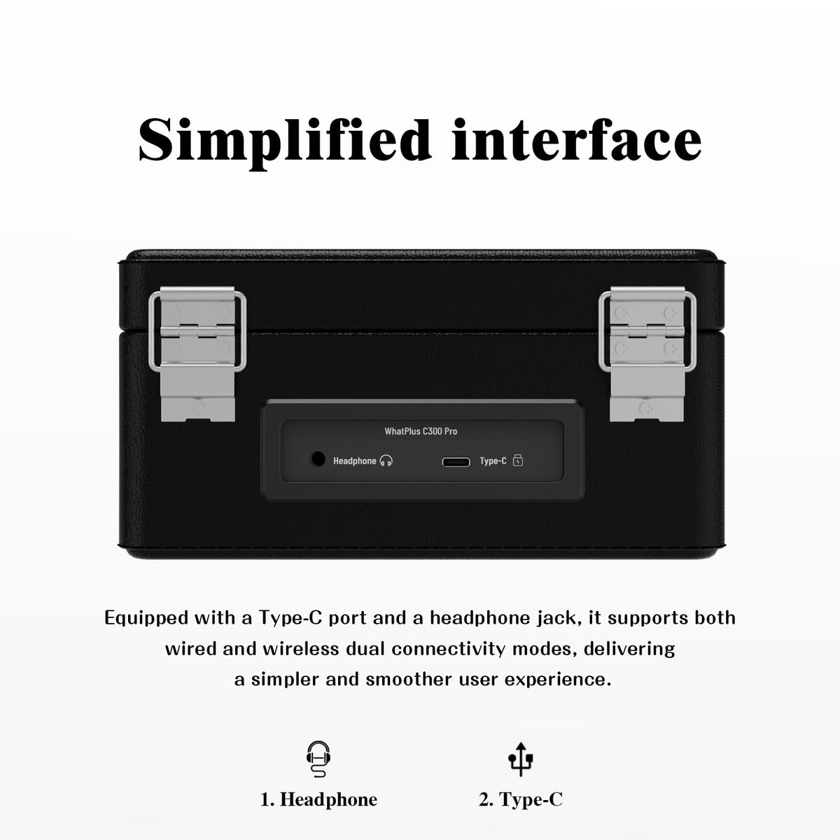 WhatPlus CD Player desk setup offers organized, cable-free listening space.