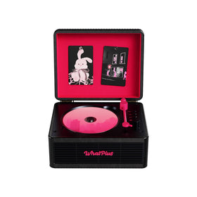 WhatPlus CD Player with Bluetooth Speaker front view shows versatile playback and wireless compatibility.