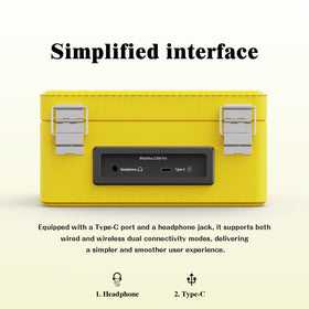 WhatPlus CD Player retro design complements classic desk setups.