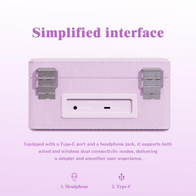 WhatPlus magnetic display panel holds photos and pins while listening.
