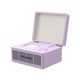 WhatPlus portable CD player with suitcase design enables easy on-the-go listening.