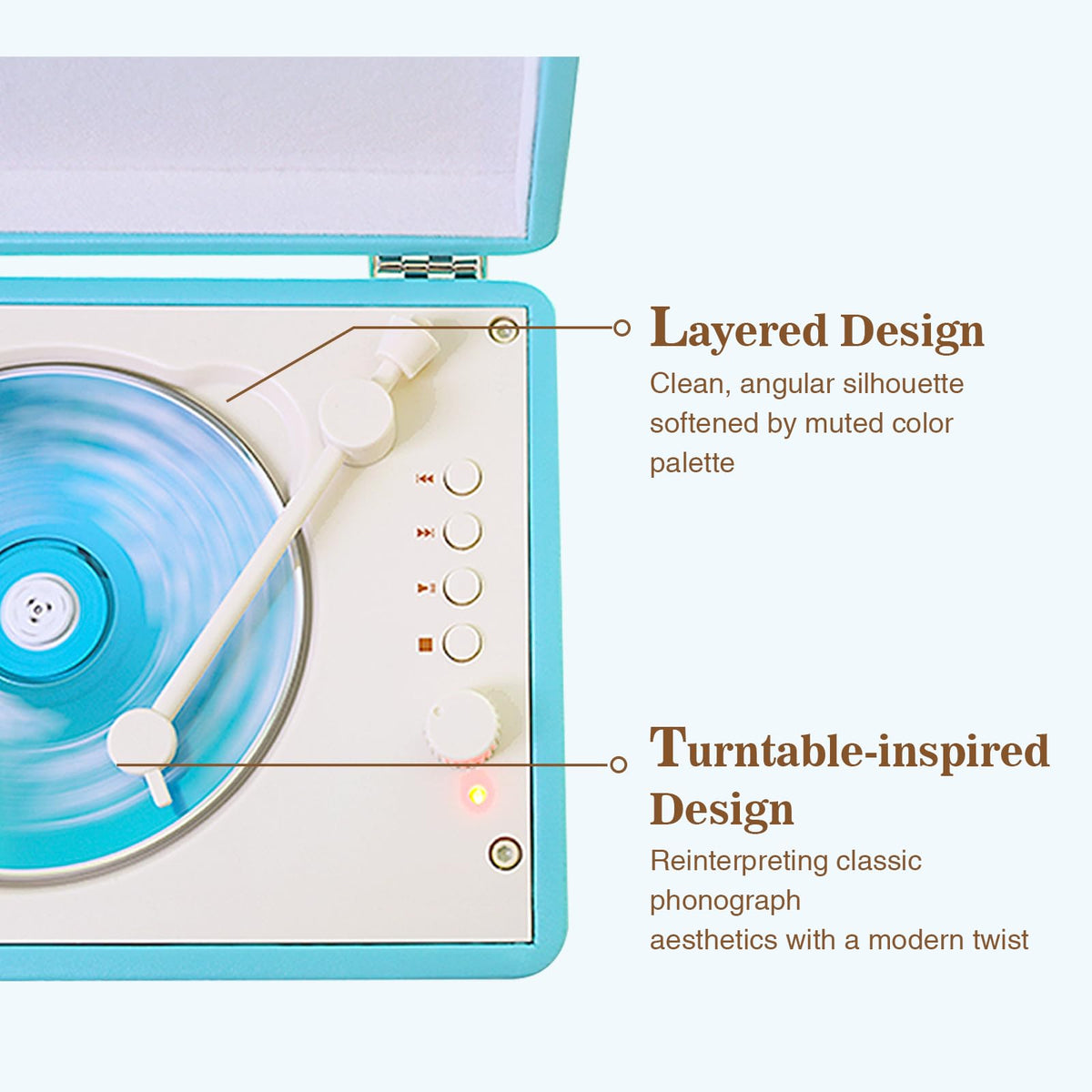 WhatPlus CD player built-in speakers deliver room-filling sound for casual listening at home