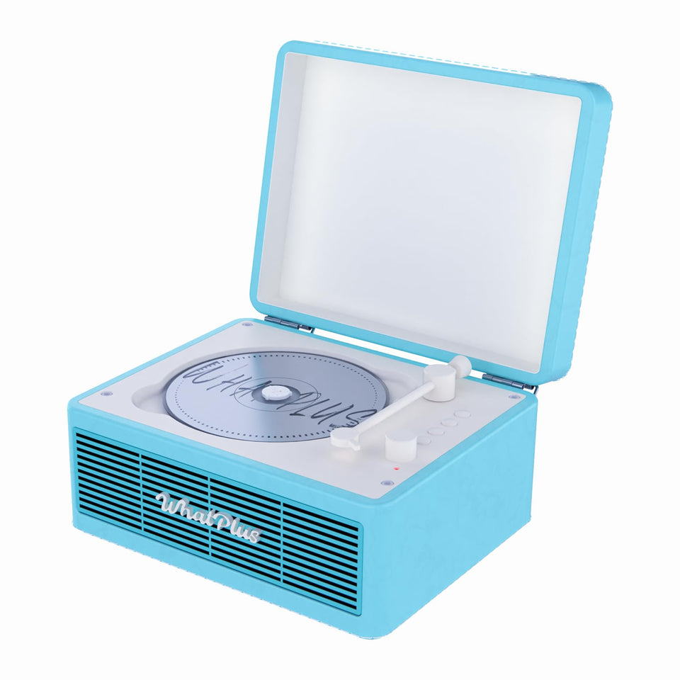 WhatPlus portable CD player with geometric 3D body for stylish retro decor and portability