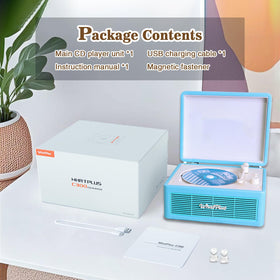 WhatPlus light blue portable CD player adds color to any room