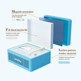 WhatPlus portable CD player in premium leather finish enhances desk setup with tactile feel