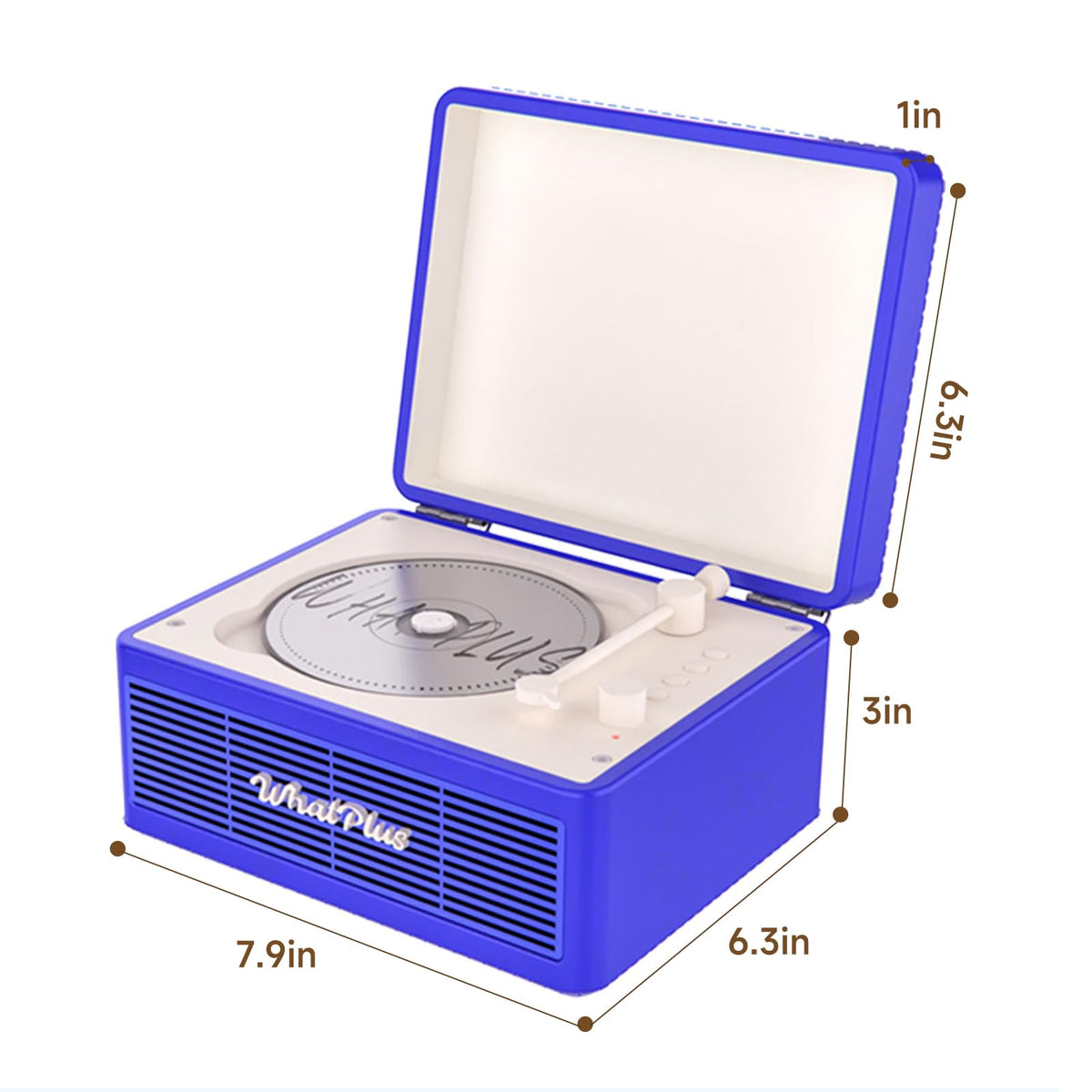 WhatPlus retro-suitcase design on display emphasizes vintage charm.