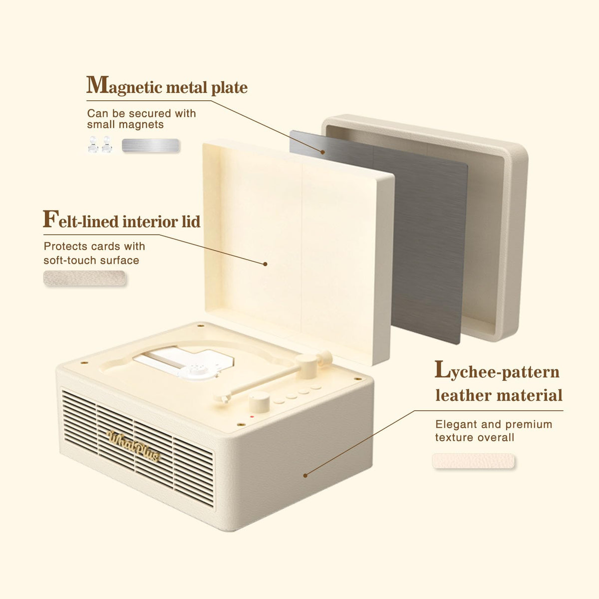WhatPlus retro suitcase design with leather finish enhances any room decor
