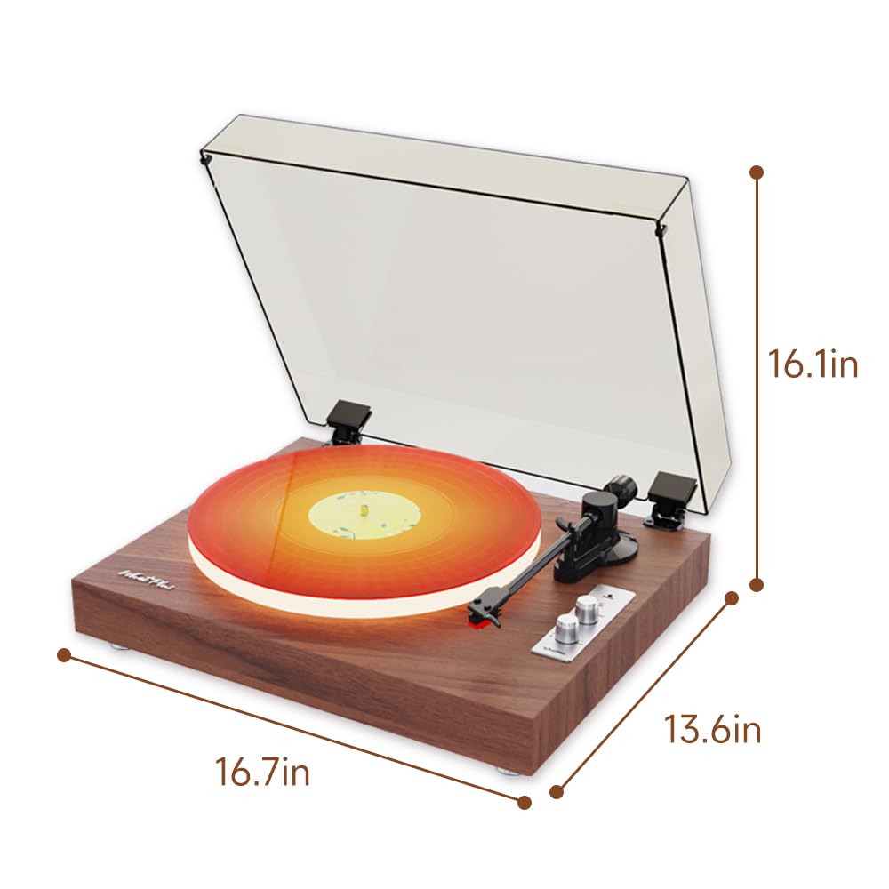WhatPlus Vintage turntable 3-5mm input and RCA output for flexible setup