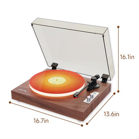 WhatPlus Vintage turntable 3-5mm input and RCA output for flexible setup