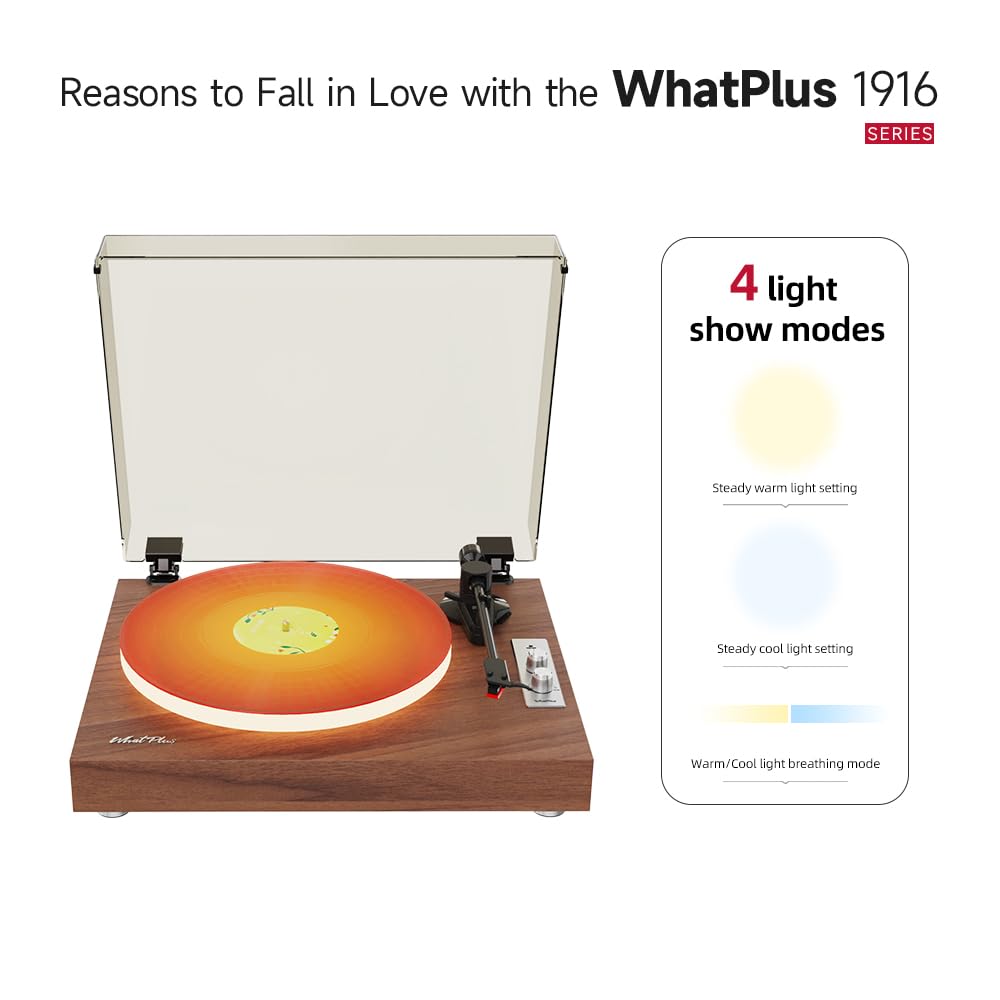 WhatPlus Vintage turntable dust cover protects vinyl from dust and scratches