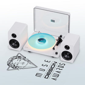 Whatplus vinyl record player built-in speakers deliver rich, immediate sound.