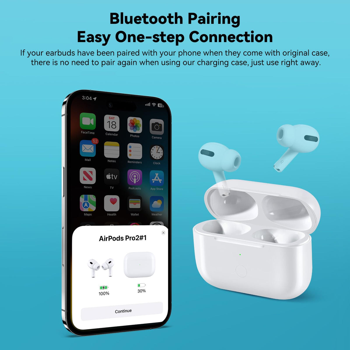 WHGRT open case with AirPod Pro earbuds showing quick access and charging benefit
