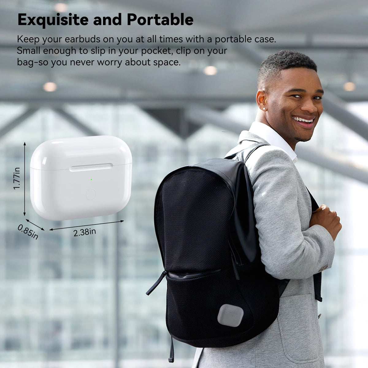 WHGRT case beside wallet showing pocket-friendly size benefit for travel