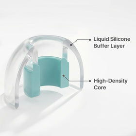 WHIZZER LT100 cross-section showing dual-hardness core for secure fit
