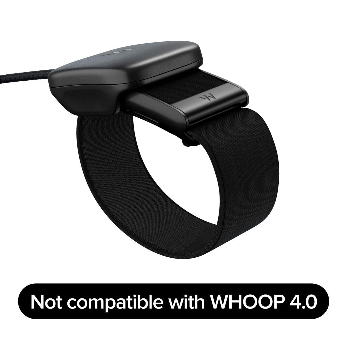 WHOOP fabric-sheathed cable close-up highlighting durable construction benefit