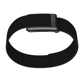 WHOOP bicep band beside wrist-worn device showing scale and wrist-free convenience