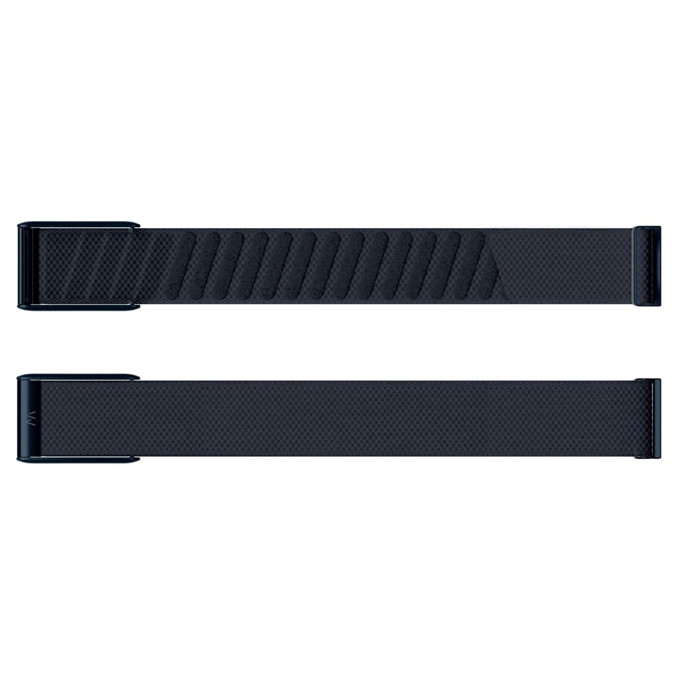 WHOOP SuperKnit midnight front view showing sleek band and WHOOP 5 fit for everyday comfort