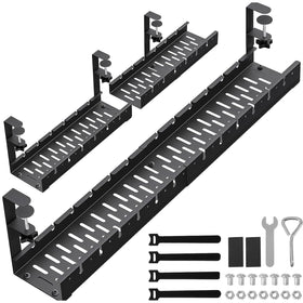 WIGAKDRU 31inch extendable under-desk tray front view with tidy cables