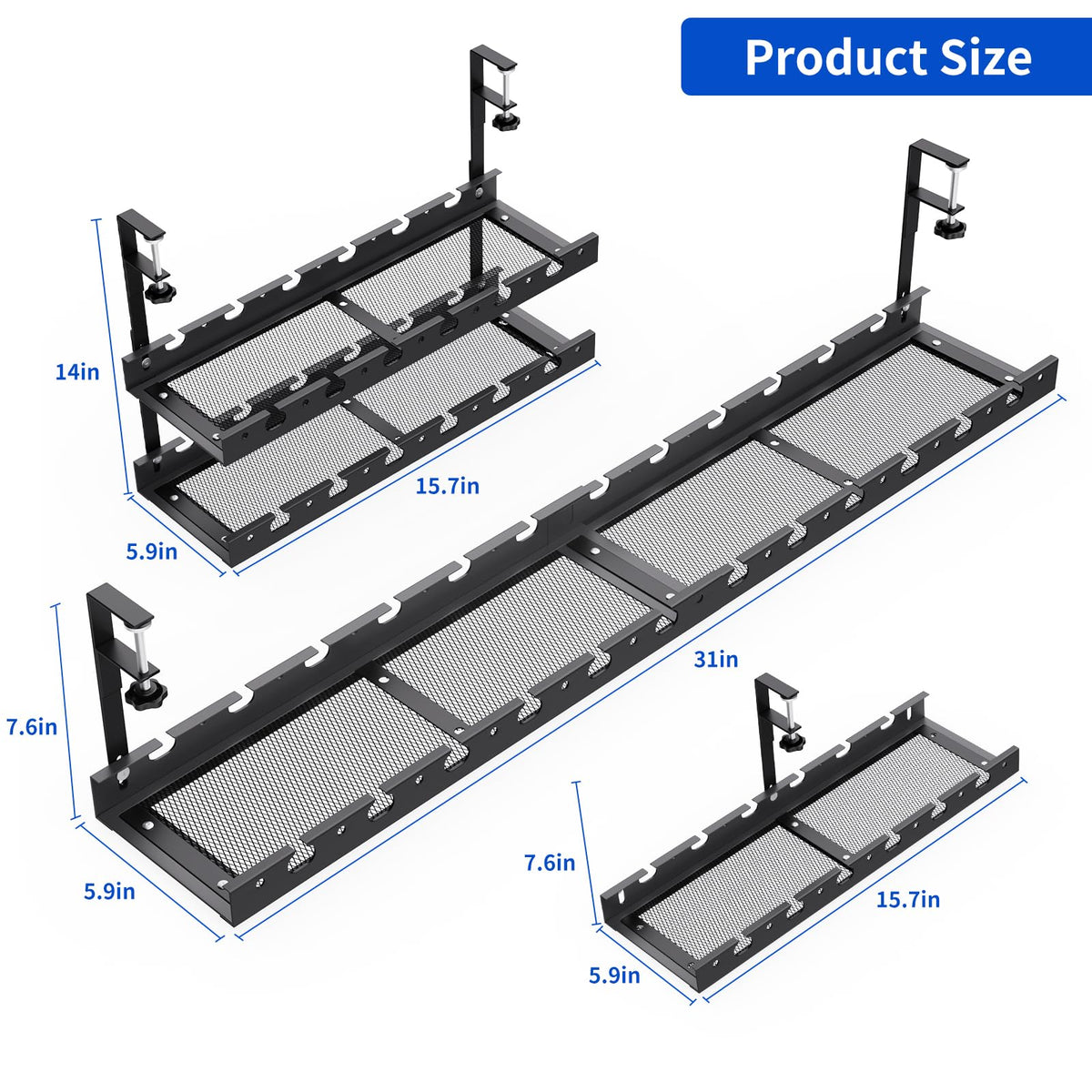 WIGAKDRU adjustable-length tray fits most desks for flexible setup.