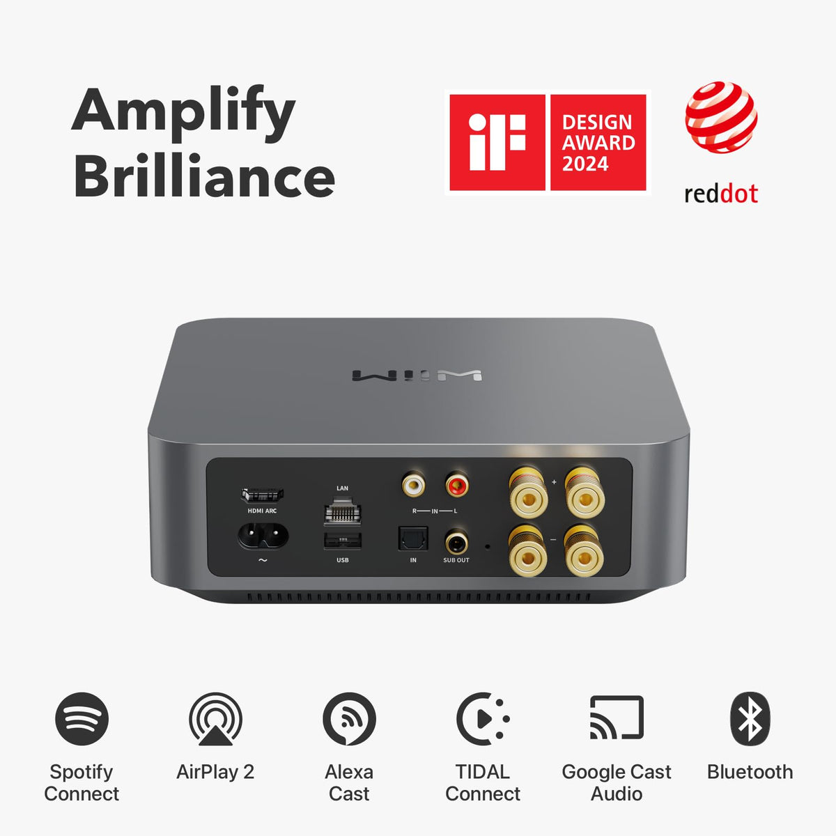 WiiM Amp HDMI ARC connection enables TV audio to shine