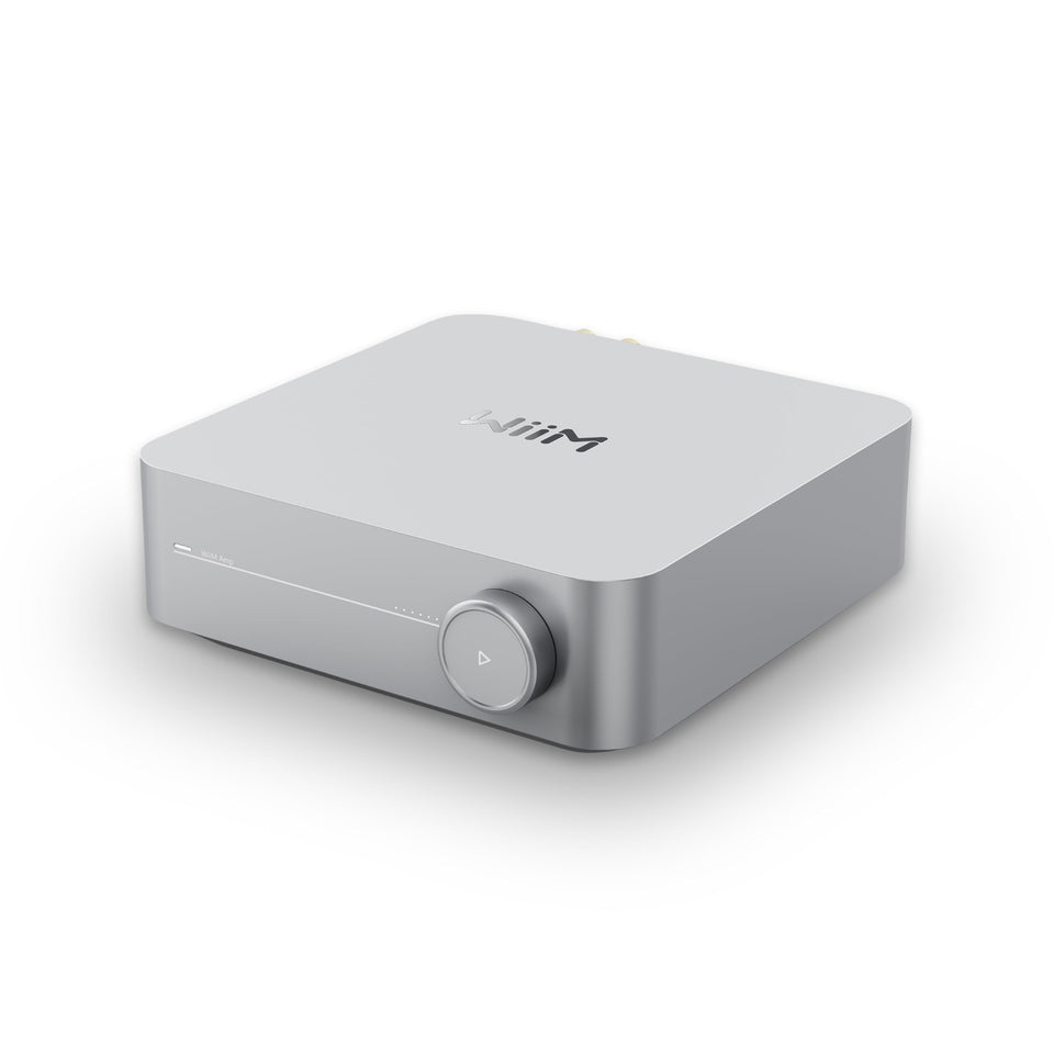WiiM Amp top view highlights compact design for flexible placement and easy setup