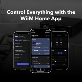WiiM Amp Ultra 100W output powering multiple speakers with clarity.