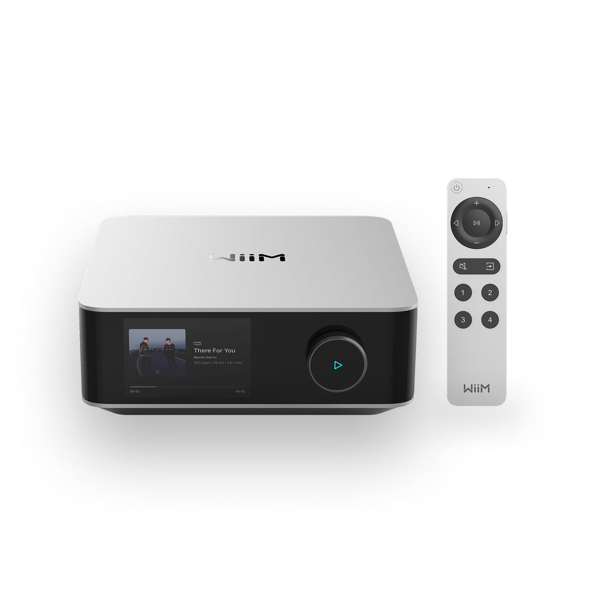 WiiM Amp Ultra with Voice Remote 2 for immersive streaming control