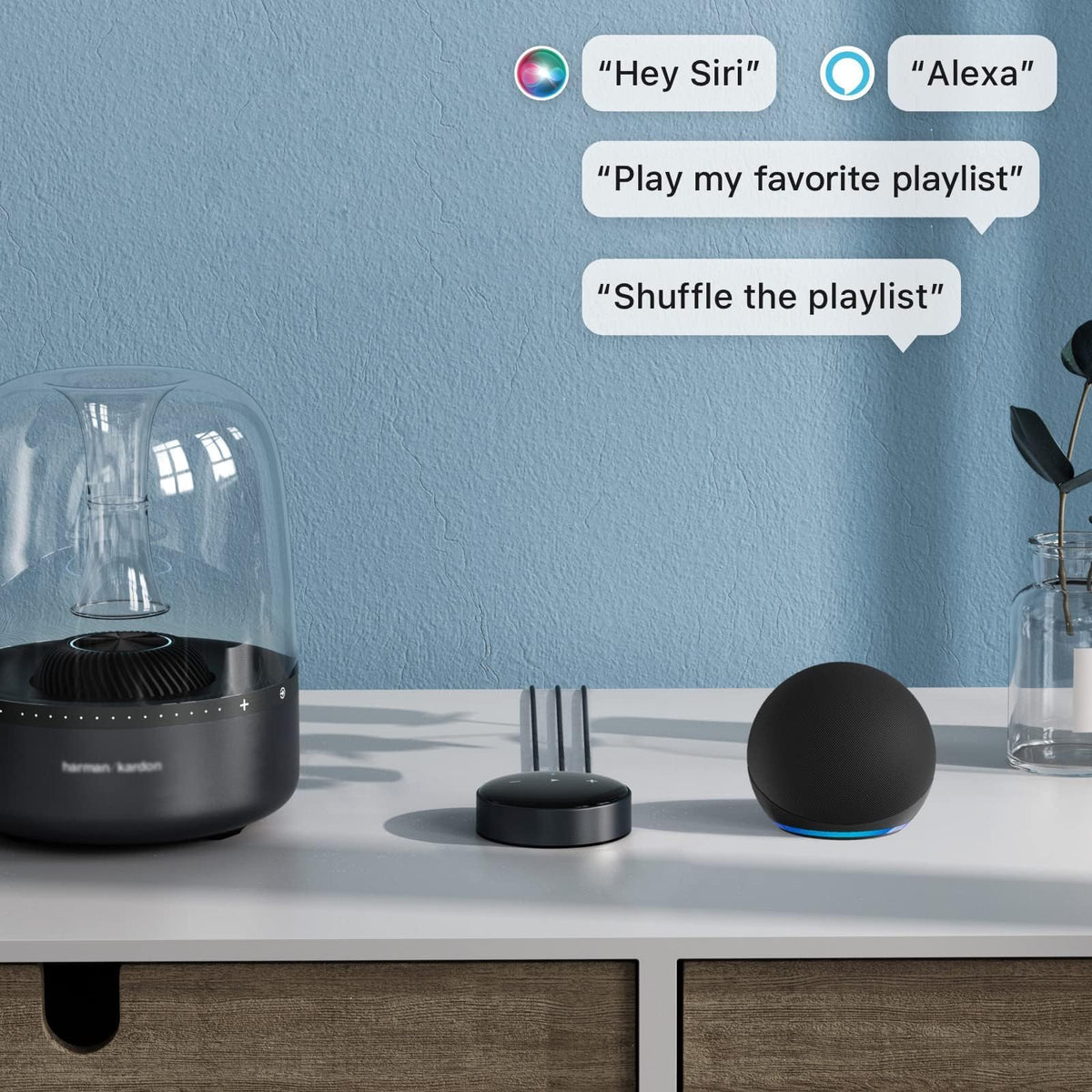 WiiM Mini playing Amazon Music through a multiroom setup