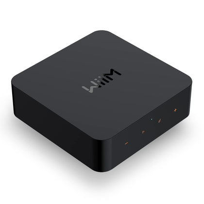 WiiM Pro AirPlay receiver enabling seamless iOS streaming to your stereo.