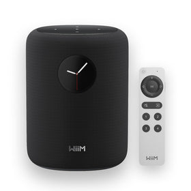 Wiim Sound Smart Speaker with 1.8-inch touch display for quick playback control.