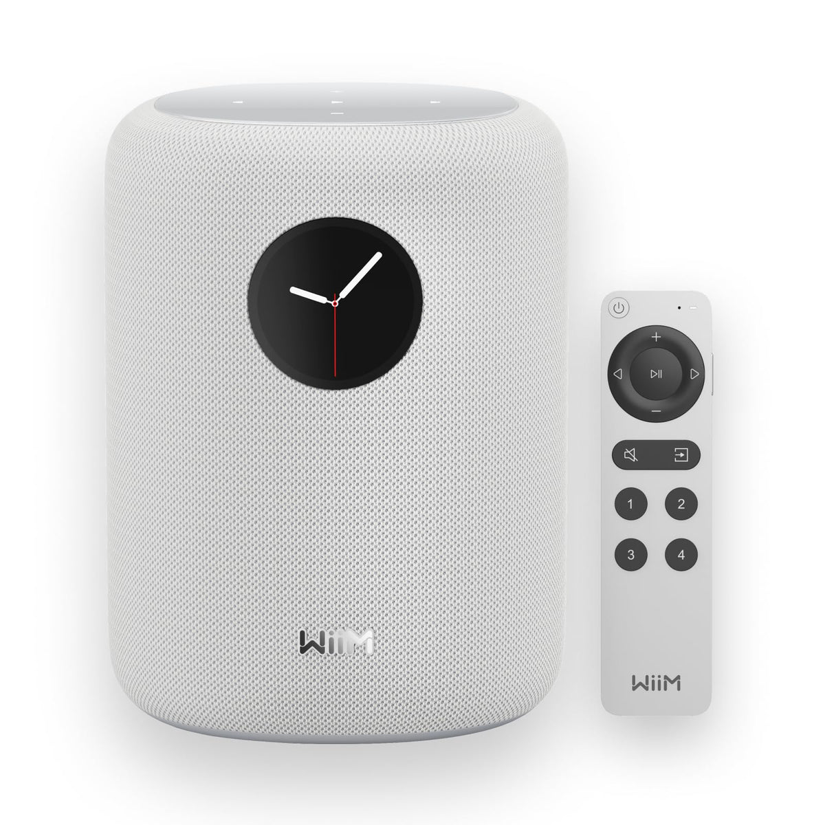 WiiM Sound Smart Speaker 1.8-inch touch display for quick playback control.