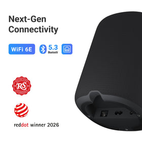 Multi-room groups synchronize playback across compatible devices.