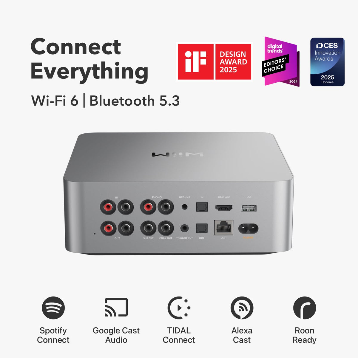 WiiM Ultra HDMI ARC and subwoofer-out for cinematic sound