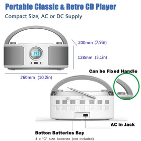 WIITHINK rear panel with USB, AUX ports and telescopic antenna for versatile connectivity