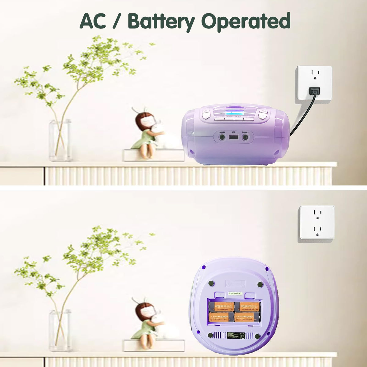 WIITHINK battery compartment open showing portable battery power benefit